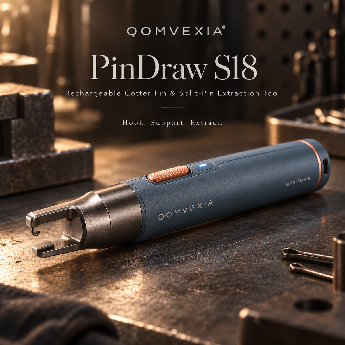 QOMVEXIA Rechargeable Cotter Pin & Split-Pin Extraction Tool