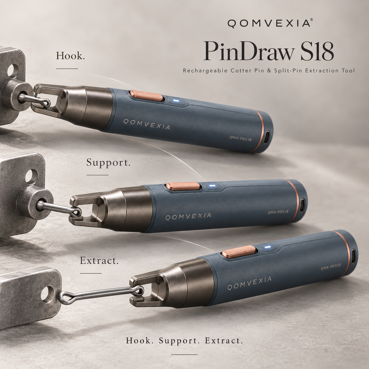 QOMVEXIA Rechargeable Cotter Pin & Split-Pin Extraction Tool detail 3